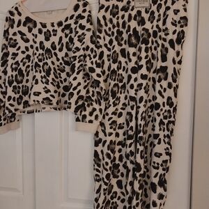 Vintage Havana Leopard Print Top and Bottom Black